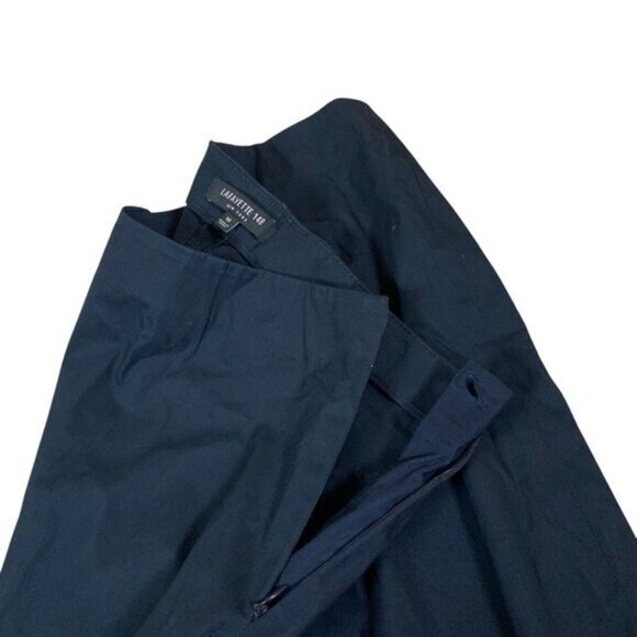 Lafayette 148 New York Navy Straight Leg Dress Pants Mid Rise Business 10 - Picture 6 of 7